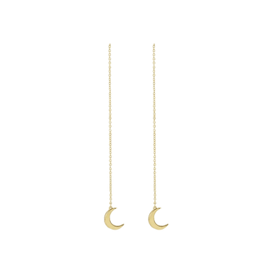 Crescent Moon Threader Earrings