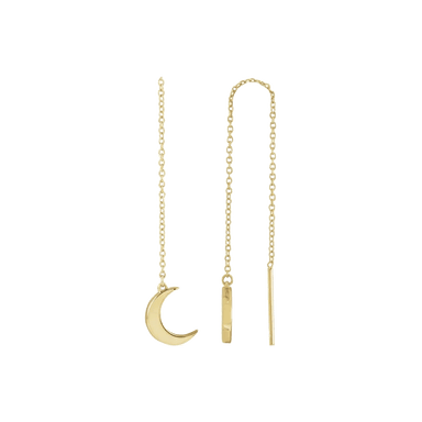 Crescent Moon Threader Earrings