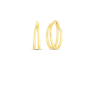 Graduated Thin Double Hoop Earrings