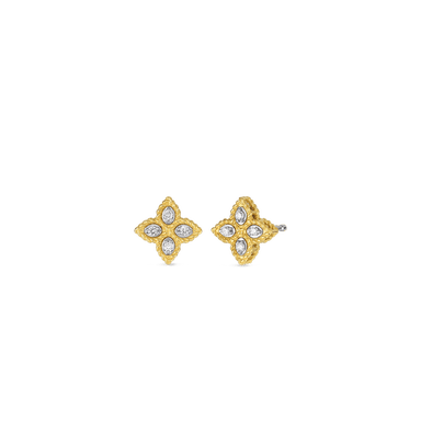 Diamond Small Princess Flower Earrings