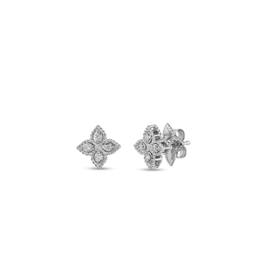 Diamond Small Princess Flower Earrings