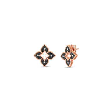 Black and White Diamond Venetian Princess Earrings