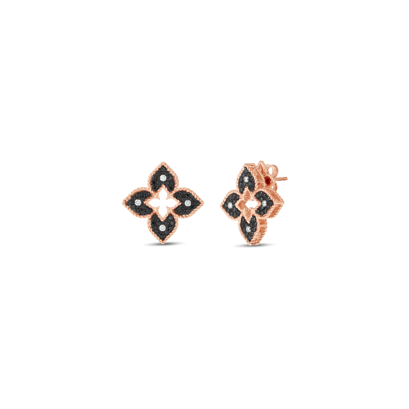 Black and White Diamond Venetian Princess Earrings