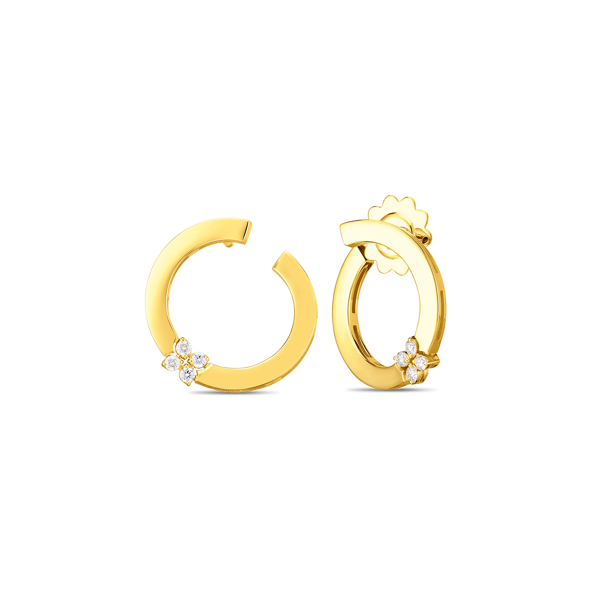 Diamond Love in Verona Flower Circle Hoops