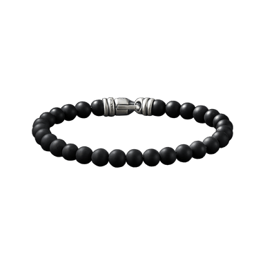 Spiritual Bead Bracelet in Matte Black Onyx
