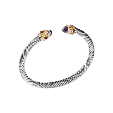 Renaissance Cuff with Amethyst, Pink Tourmaline, & Rhodolite Garnet