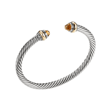 Cable Classic Bracelet in Citrine with 14K Yellow Gold (5mm)