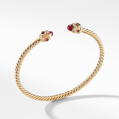Renaissance Bracelet with Rubies in 18K Gold, 3.5mm