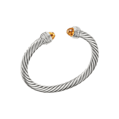 Cable Bracelet in Citrine with Diamonds (7mm)