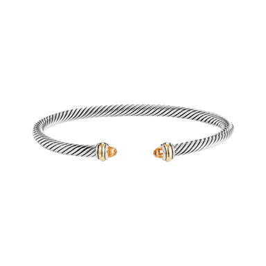 Cable Classic Bracelet in Citrine with 18K Yellow Gold (4mm)