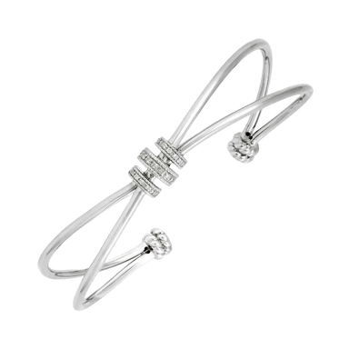 Rondelle Split Cuff Bracelet with Diamonds