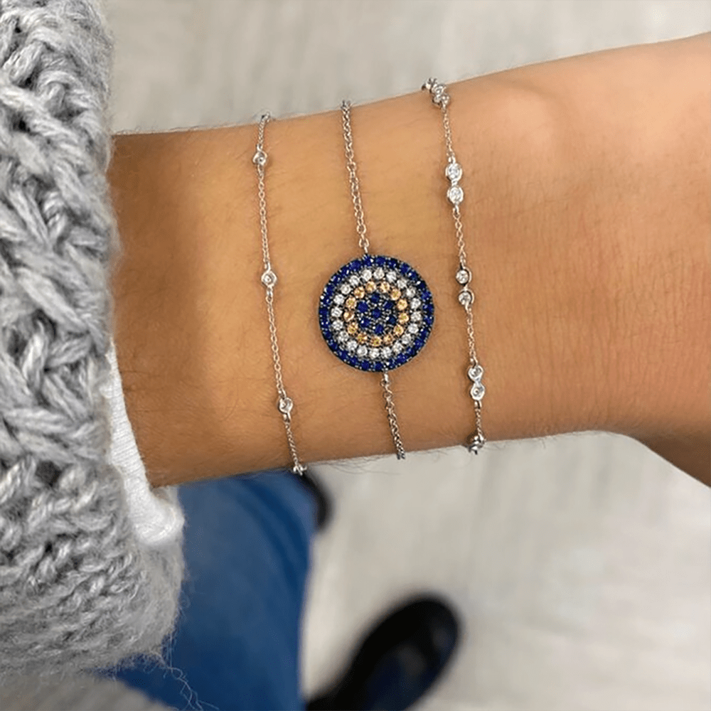 Lulu Jack Double Bezel Bracelet with Diamonds