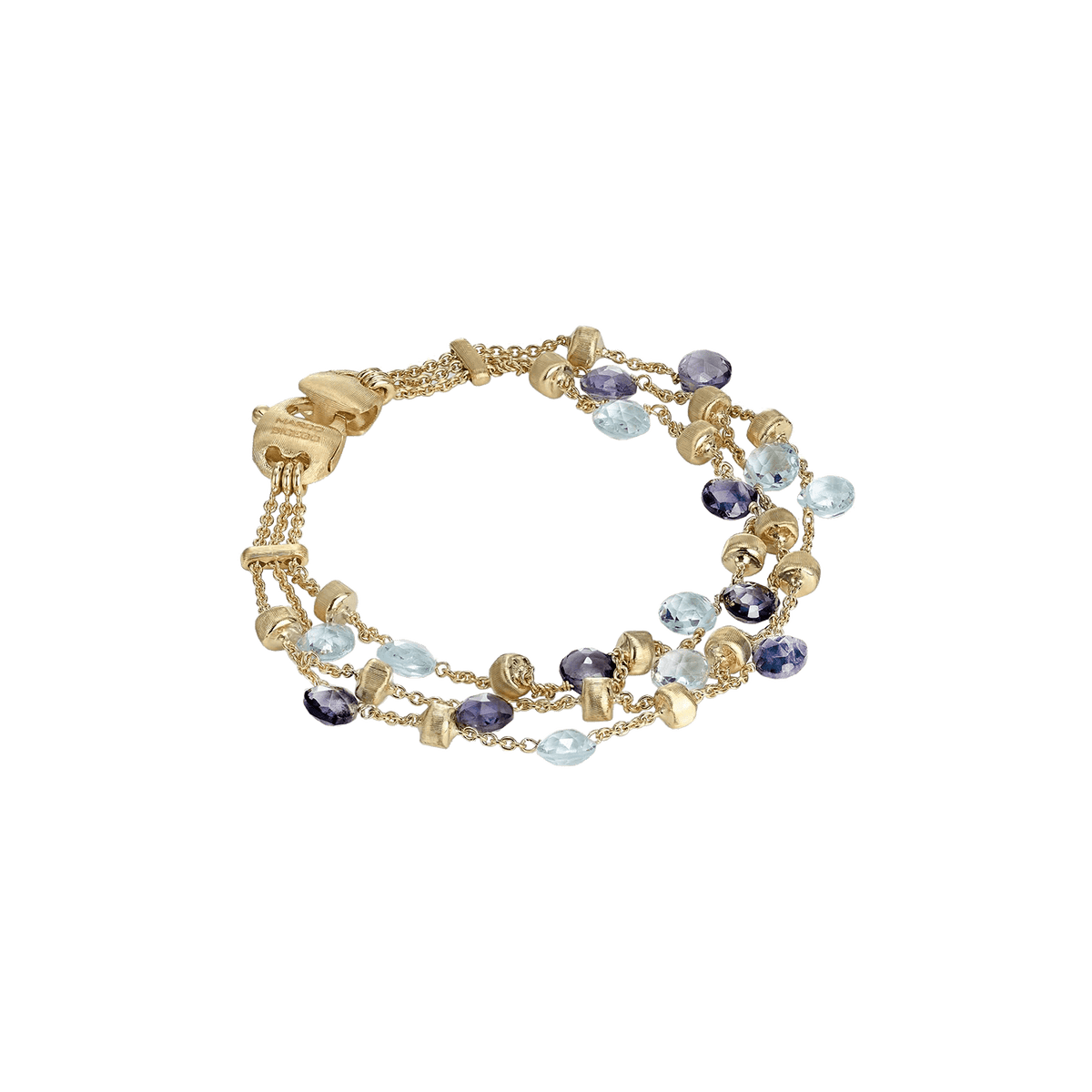 Iolite and Blue Topaz Paradise Three Strand Bracelet