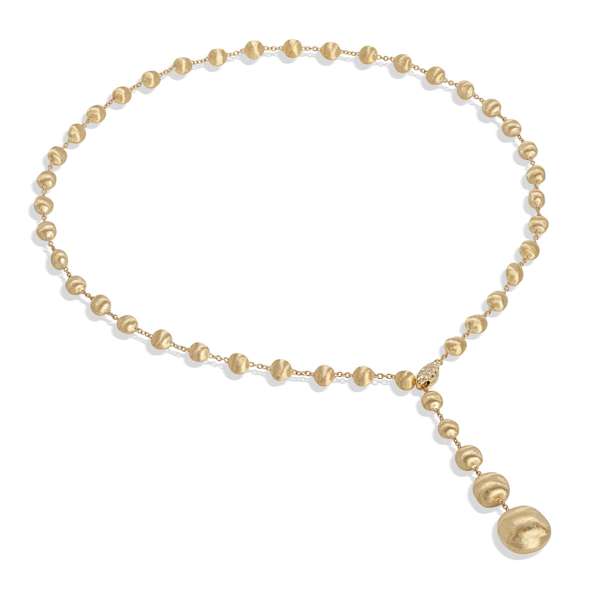 Africa Gold Bead Diamond Necklace