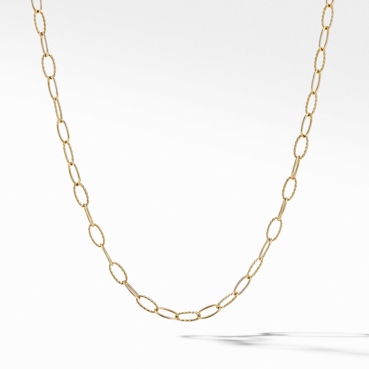 Stax Elongated Oval Link Necklace in 18K Yellow Gold
