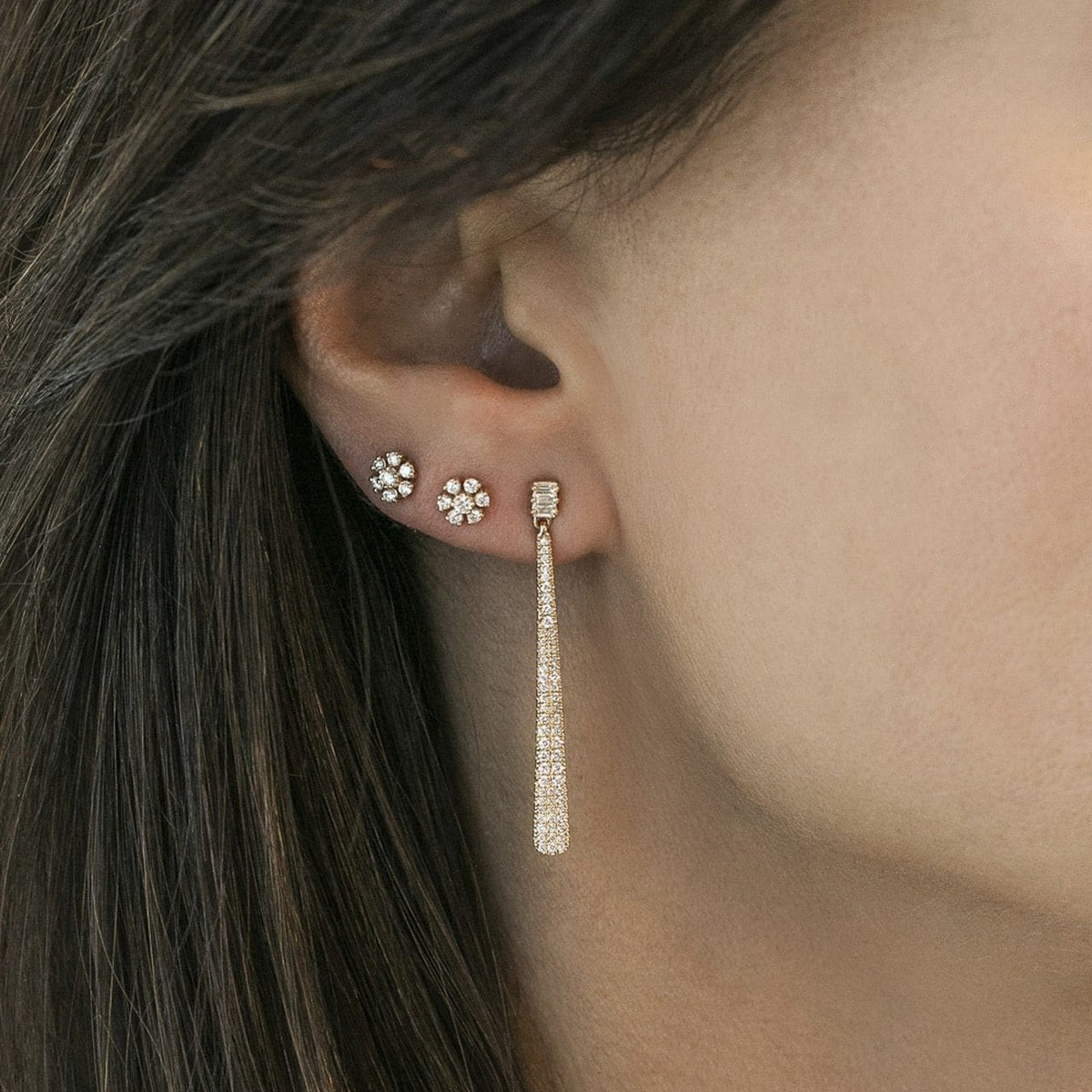 Jennifer Yamina Circular Flower Stud Earrings