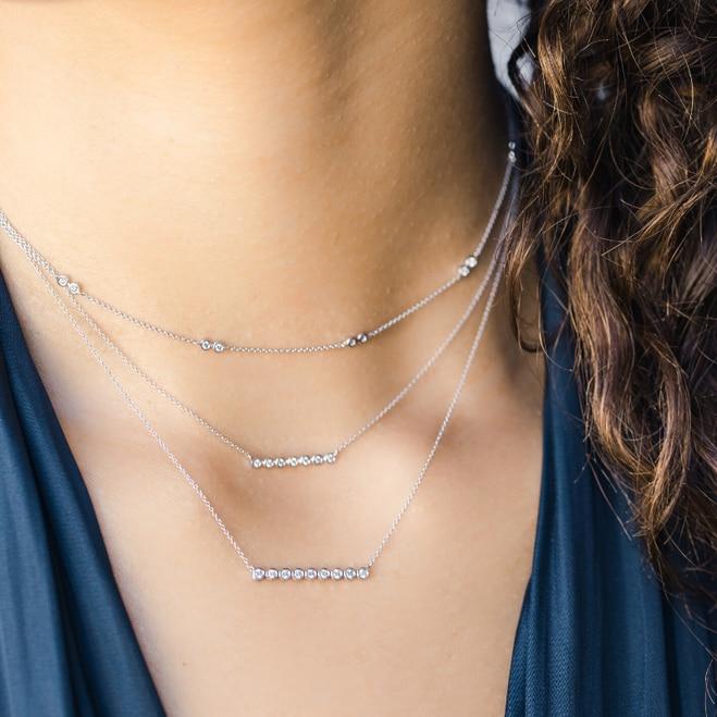 Lulu Jack Bezel Bar Necklace (18 inches)