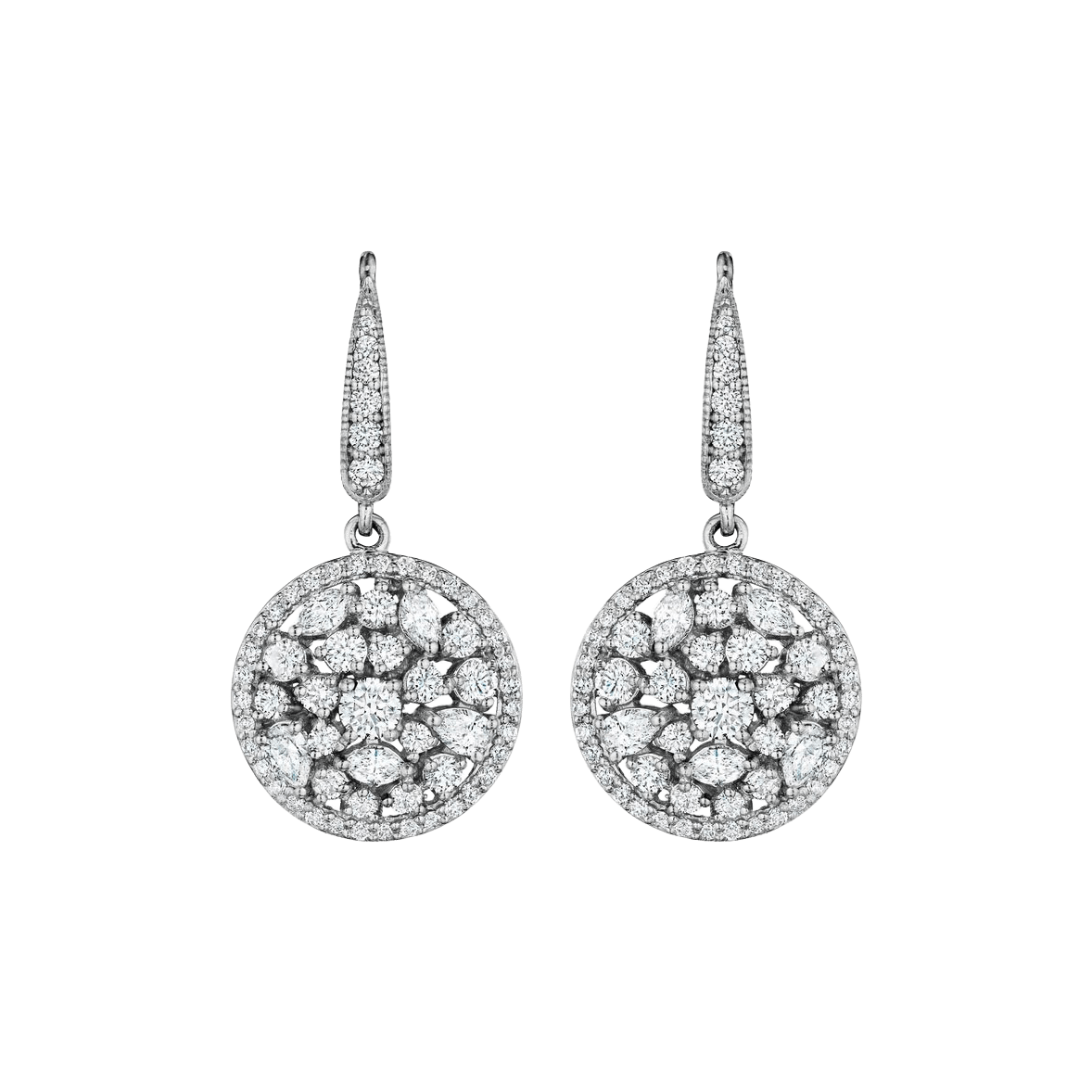 Round Stardust Cluster Earrings