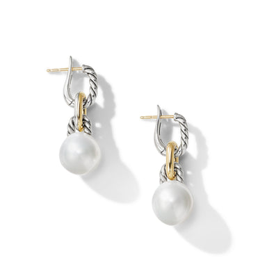 DY Madison Pearl Chain Drop Earrings with 18K Yellow Gold