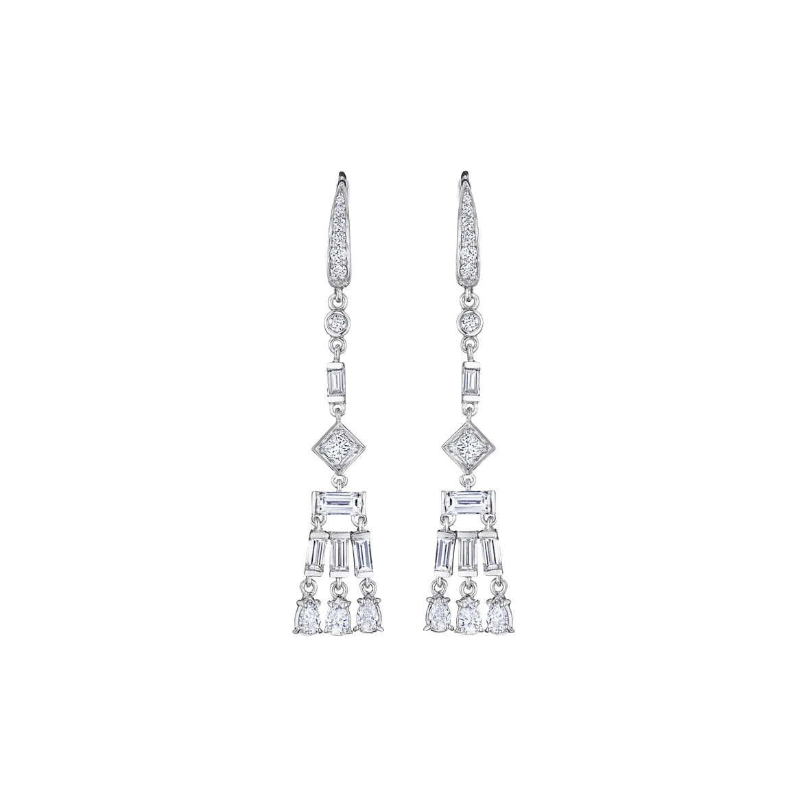 Long Fancy-Cut Moderne Earrings