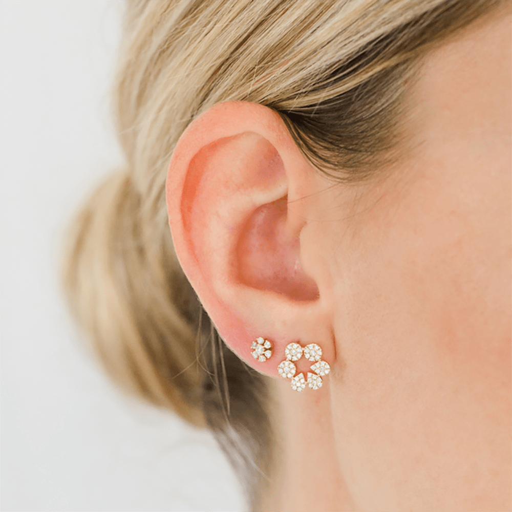 Jennifer Yamina Circular Flower Stud Earrings
