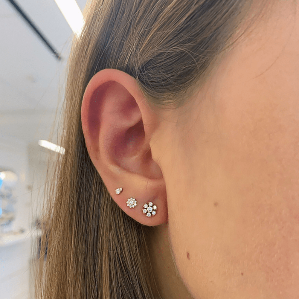 Jennifer Yamina Pointed Flower Stud Earrings