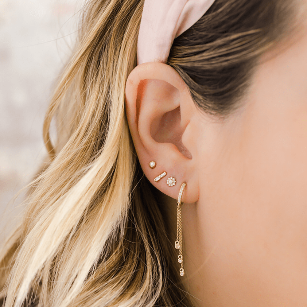 Jennifer Yamina Pointed Flower Stud Earrings