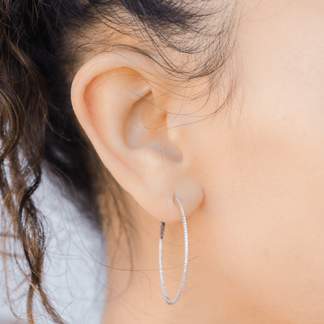 DRD Medium-Large Diamond Hoops