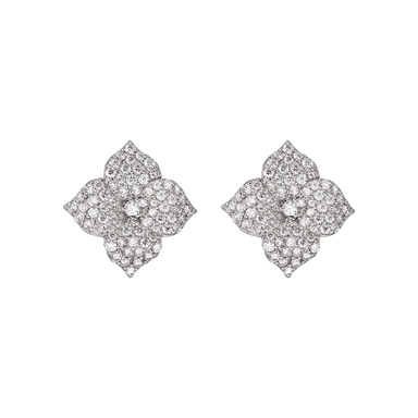 Mosaique Flower Earrings in Diamond