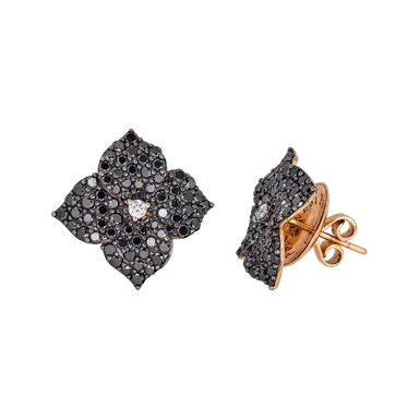 Mosaique Flower Earring in Black Diamond