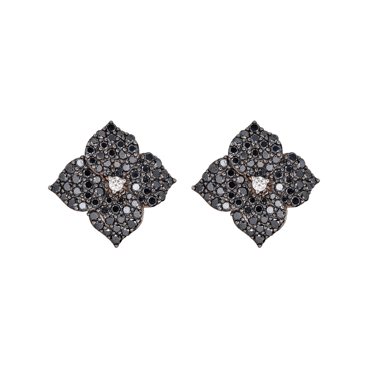 Mosaique Flower Earring in Black Diamond