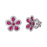 Classic Flower Earrings in Ruby with Diamond