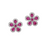 Classic Flower Earrings in Ruby with Diamond
