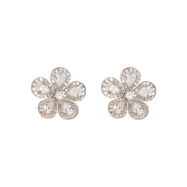 Classic Flower Earrings in Diamond