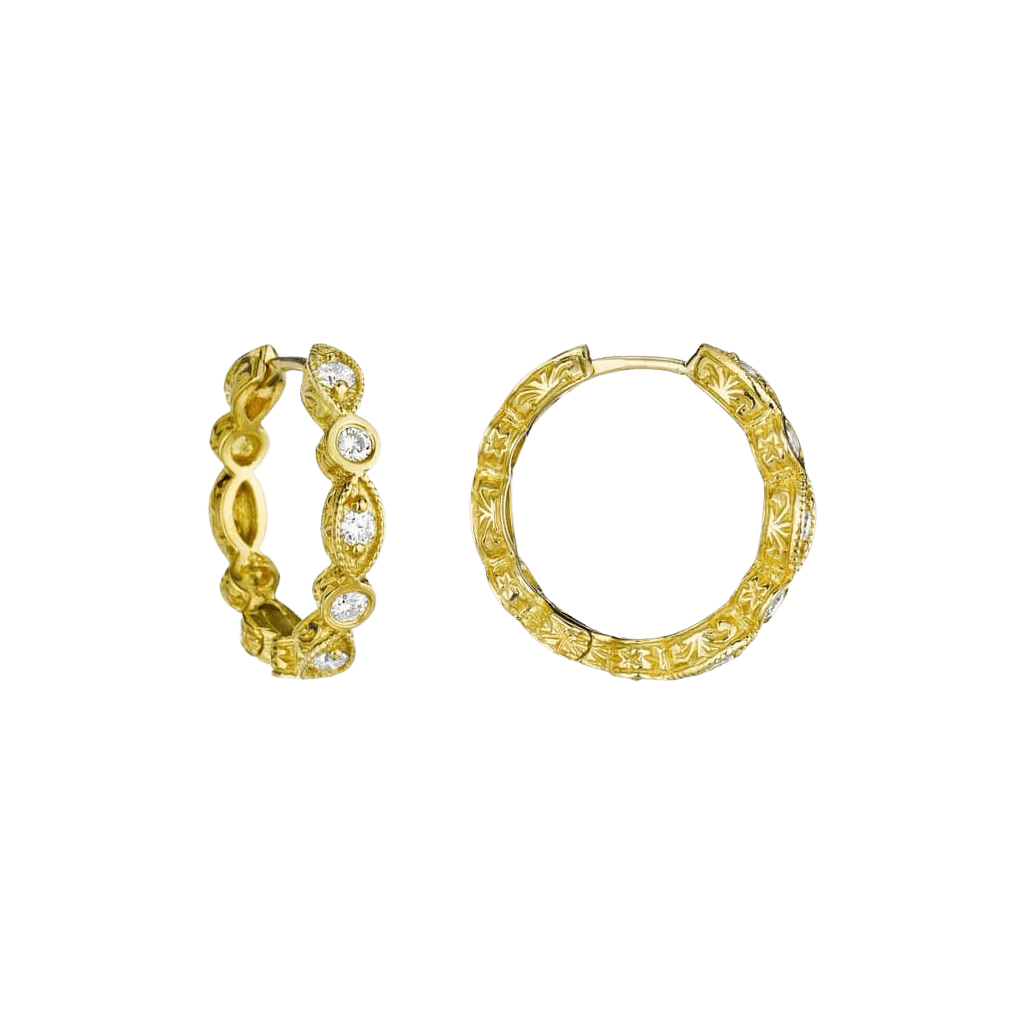 Petite Marquise Hoop Earrings
