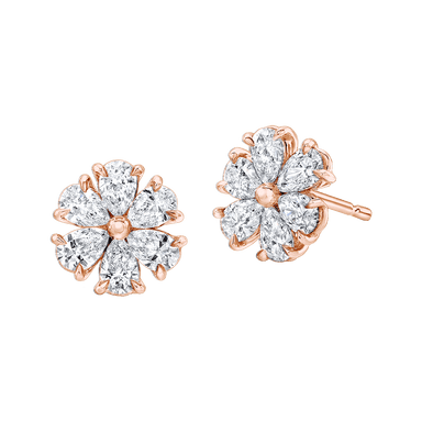 Diamond Flower Studs