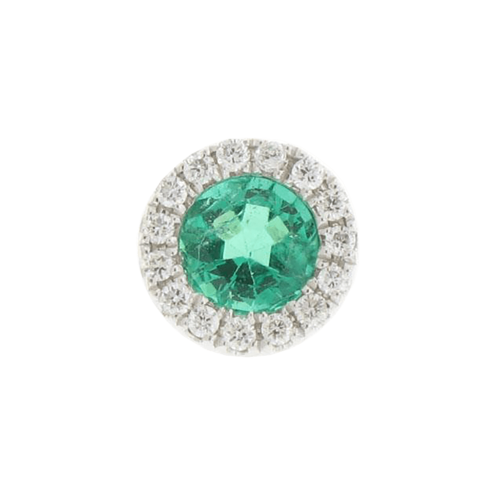 Emerald with Diamond Halo Encore Slide Pendant