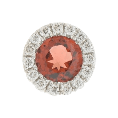 Garnet with Diamond Halo Encore Slide Pendant