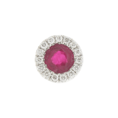 Ruby with Diamond Halo Encore Slide Pendant