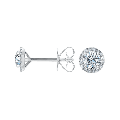 Diamond Center of My Universe Halo Earrings