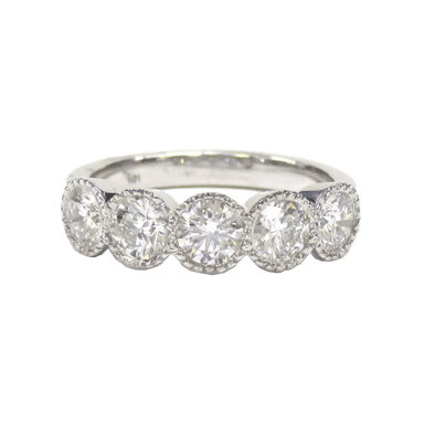 Milgrain 5 Diamond Ring