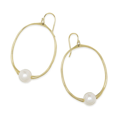 Nova Pearl Small Round Drop Earrings
