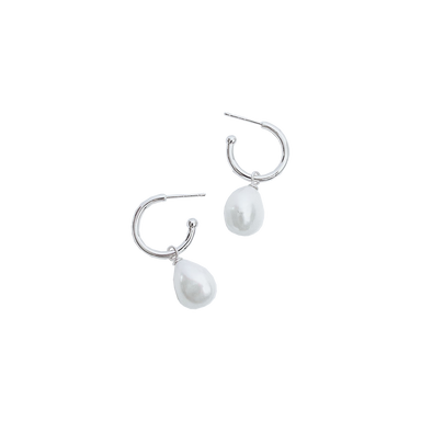 Fresh Water Pearl Hoop & Drop Earrings