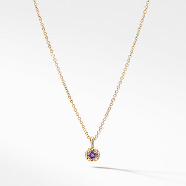 Cable Collectibles Kids Necklace Birthstone Necklace with Amethyst in 18K Gold, 3mm