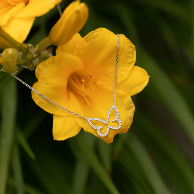 Open Butterfly Necklace with Diamonds
