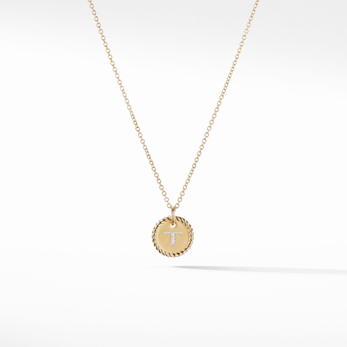 Initial "T" Pendant with Diamonds