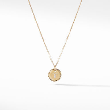 Initial "T" Pendant with Diamonds