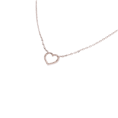 Open Heart Necklace with Diamonds