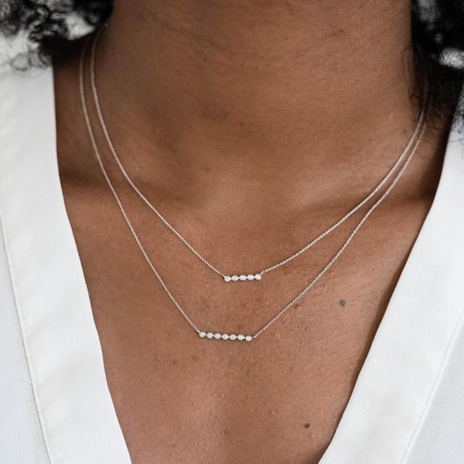Lulu Jack Bezel Bar Necklace (18 inches)