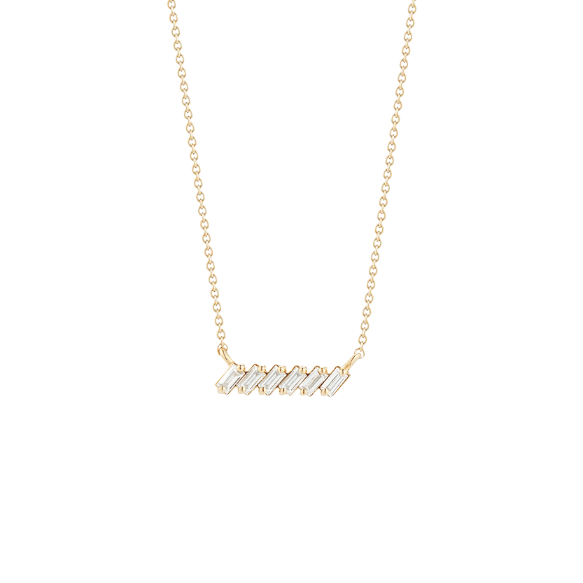 Sadie Pearl Slope Bar Necklace